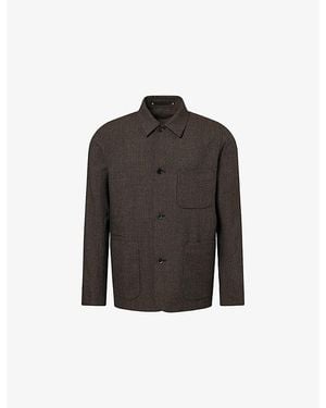 Paul Smith Houndstooth-Pattern Single-Breasted Wool Jacket - Black