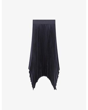 JOSEPH Ade Pleated Woven Plissé Midi Skirt - Blue