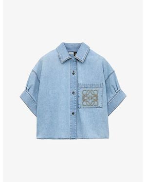 Loewe X Paula's Ibiza Short-Sleeve Denim Shirt - Blue