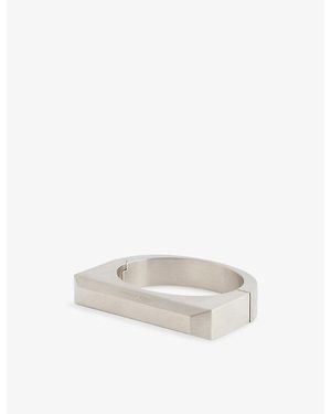 Rick Owens Logo-Engraved Beveled Aluminium Bangle - White