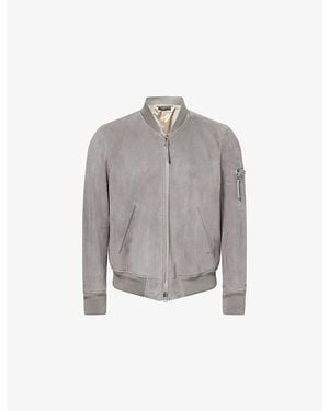 Tom Ford Classic Suede Bomber Jacket - Grey