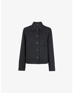 Whistles Mia Patch-Pocket Cotton And Lyocell-Blend Jacket - Black