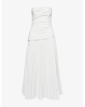 Jonathan Simkhai Arie Bustier Cotton-Blend Midi Dress - White
