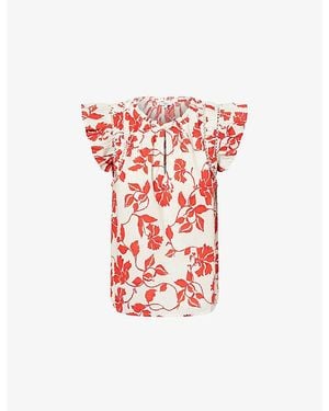 Rails Allea Floral-Printed Cotton Top - Red