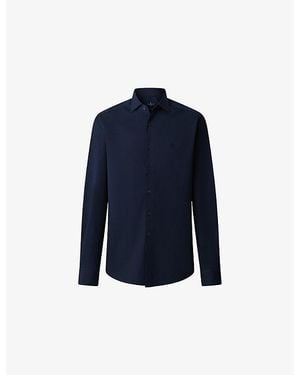 Hackett Tailored-Fit Stretch Cotton-Poplin Shirt Xxl - Blue
