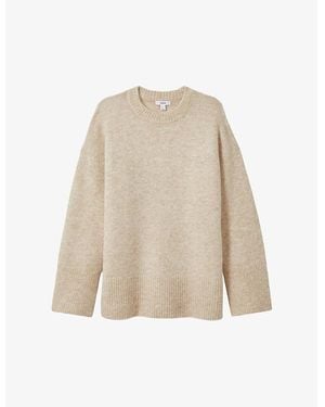 Reiss Birdie Brushed-Texture Knitted Jumper - Natural