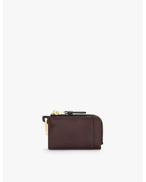 AllSaints Remy Logo-Debossed Square Leather Wallet - Brown