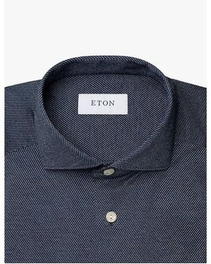 Eton King Slim-Fit Long-Sleeve Cotton-Knit Shirt - Blue