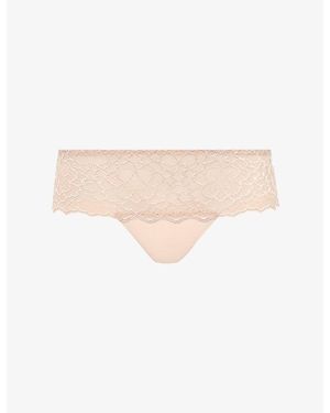 Simone Perele Caresse Jersey And Stretch-Lace Shorty Briefs - Pink