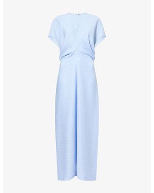 TOTEME Slouch-Waist Woven Maxi Dress - Blue