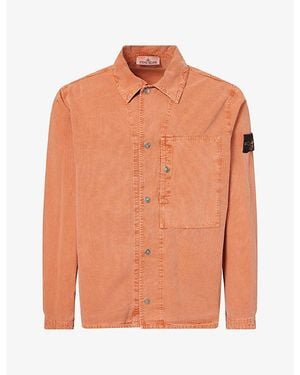 Stone Island Mineral Dyed Cotton-Blend Overshirt - Orange