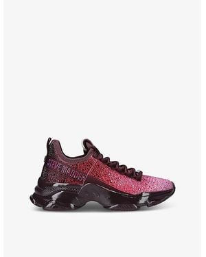 Steve Madden Mysteria Crystal-Embellished Woven Low-Top Trainers - Purple