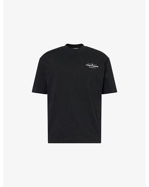 The Couture Club Motion Blurred Long-Sleeve Cotton T-Shirt - Black