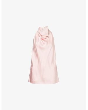 Stella McCartney Halterneck Draped Satin Top - Pink