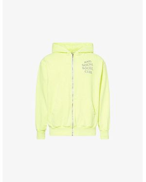 ANTI SOCIAL SOCIAL CLUB Glitter Full-Zip Cotton-Jersey Hoody - Yellow