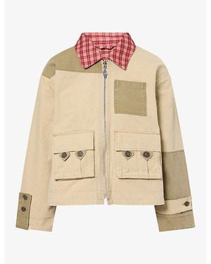 Damson Madder Marcelle Reversible Cotton Barn Jacket - Natural