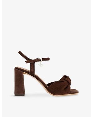 KG by Kurt Geiger Signet Suede Heeled Sandals - Brown