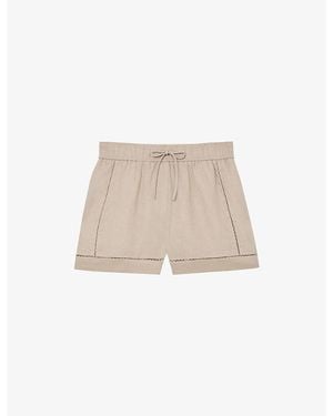 Reiss Riley Drawstring-Waist Linen Shorts - Natural