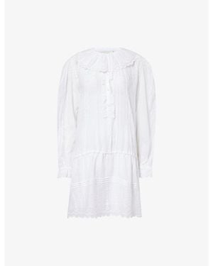 Isabel Marant Lenora Embroidered Cotton Mini Dress - White