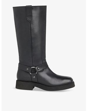 Whistles Matteo Leather Heeled Knee-High Boots - Black