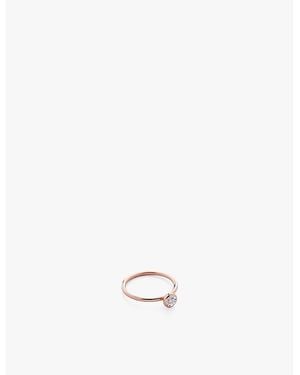 Monica Vinader Solitaire 18Ct-Plated Vermeil Sterling- And 0.06Ct Lab-Grown Diamond Ring - White