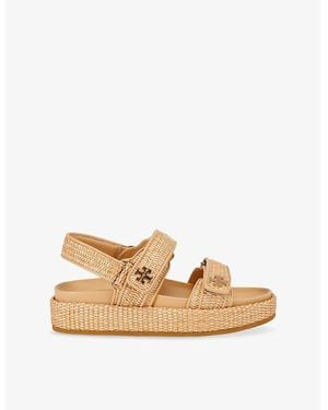 Tory Burch Kira Sport Raffia Sandals - Natural