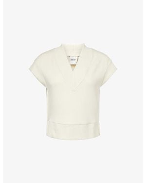 Varley Gracee Doublesoft V-Neck Woven Top - White
