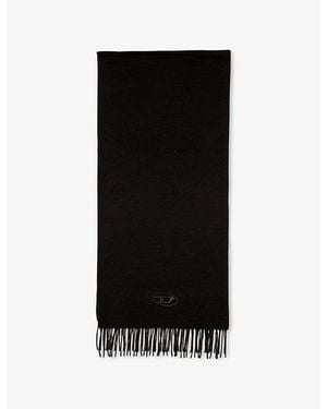 DIESEL S-Imon-D-Long Fringed Wool-Blend Scarf - Black