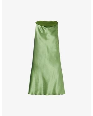 Reformation Jonelle Low-Back Silk Mini Dress - Green
