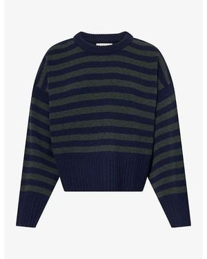 Skall Studio Campa Striped Merino-Wool Sweater - Blue
