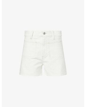 PAIGE Dani High-Rise Denim Shorts - White