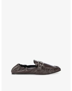 The Kooples Buckle-Detail Leather Loafers - Brown
