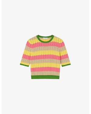 LK Bennett Cinzia Patterned Cotton-Blend Top - Yellow