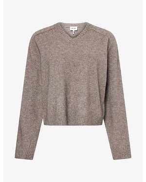 ME+EM V-Neck Merino And Yak Sweater - Brown