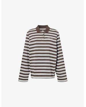 Samsøe & Samsøe Sadover Striped Cotton-Jersey Top - White