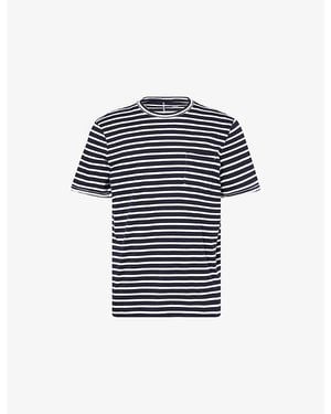 PAIGE Ramirez Striped Cotton T-Shirt - Blue