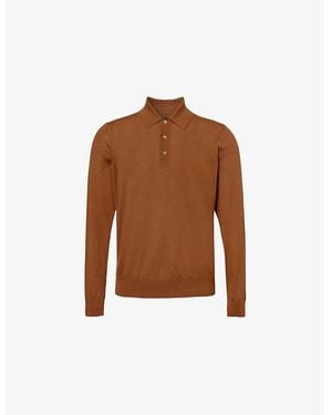 dunhill Knitted Cashmere Polo Shirt - Brown