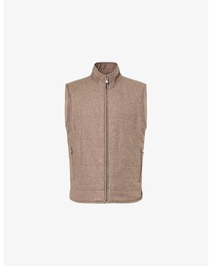 Corneliani Reversible Sleeveless Wool-Cashmere Blend Gilet - Brown