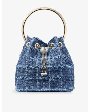 Jimmy Choo Bon Bon Denim Top-Handle Bag - Blue