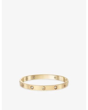 Cartier Love Classic Brushed 18Ct- And 0.42Ct Diamond Bracelet - Natural
