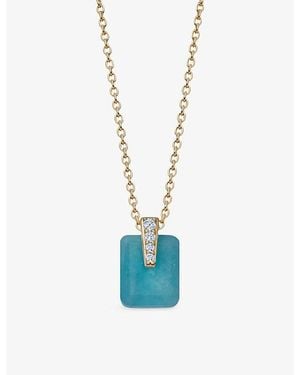 Astley Clarke Deco 18Ct- Plated Sterling- Amazonite And Sapphire Pendant Necklace - Blue