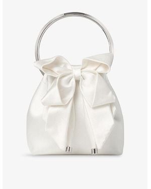Jimmy Choo Bon Bon Mini Satin Top-Handle Bag - White