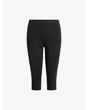 Skims Smooth Layers Cropped Stretch-Modal Trousers - Black