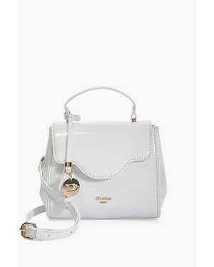 Dune Dassio Small Crocodile-embossed Faux-leather Tote Bag - White