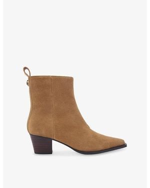 Kurt Geiger Mini Eagle Heeled Suede Ankle Boots - Brown