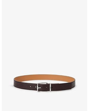 Loewe Rounded Soft Studs Leather Belt - Brown