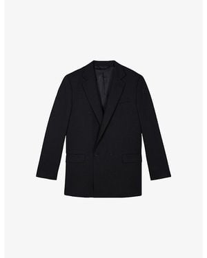 The Kooples Double-Breasted Notch-Lapel Wool Blazer - Blue