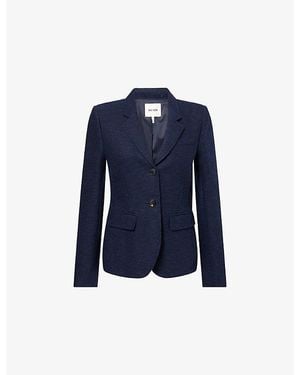 ME+EM Soft Sculpt Textured Bouclé Cotton-Blend Jacket - Blue