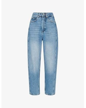Whistles Authentic Barrel-Leg Mid-Rise Denim Jeans - Blue