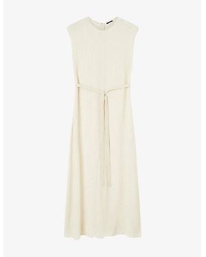 JOSEPH Dania Midi Dress With Button Placket And Side Slits